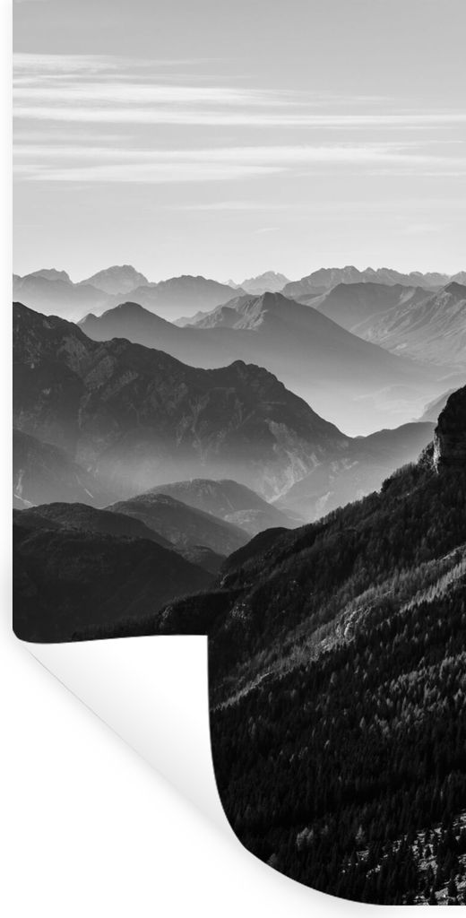 MuchoWow Wandtattoo Wandsticker Wandaufkleber Berge - Natur - Nebel 20x40 cm Selbstklebend und Repositionierbar - Selbstklebend - Fototapeten