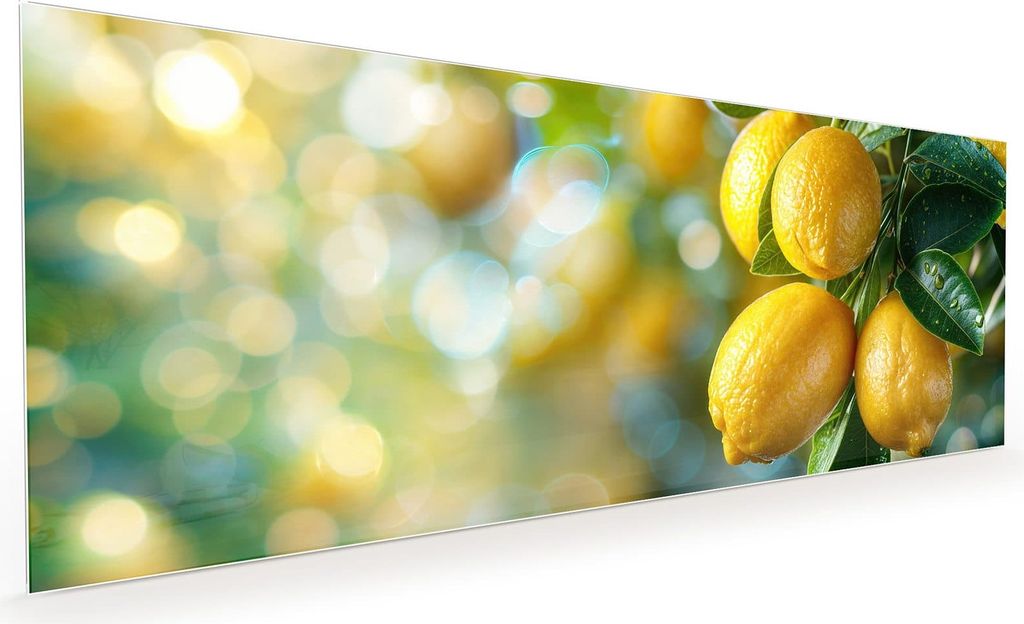 Küchenrückwand Spritzschutz Glas mit Motiv Zitronenbaumstrauch 40 x 40 cm