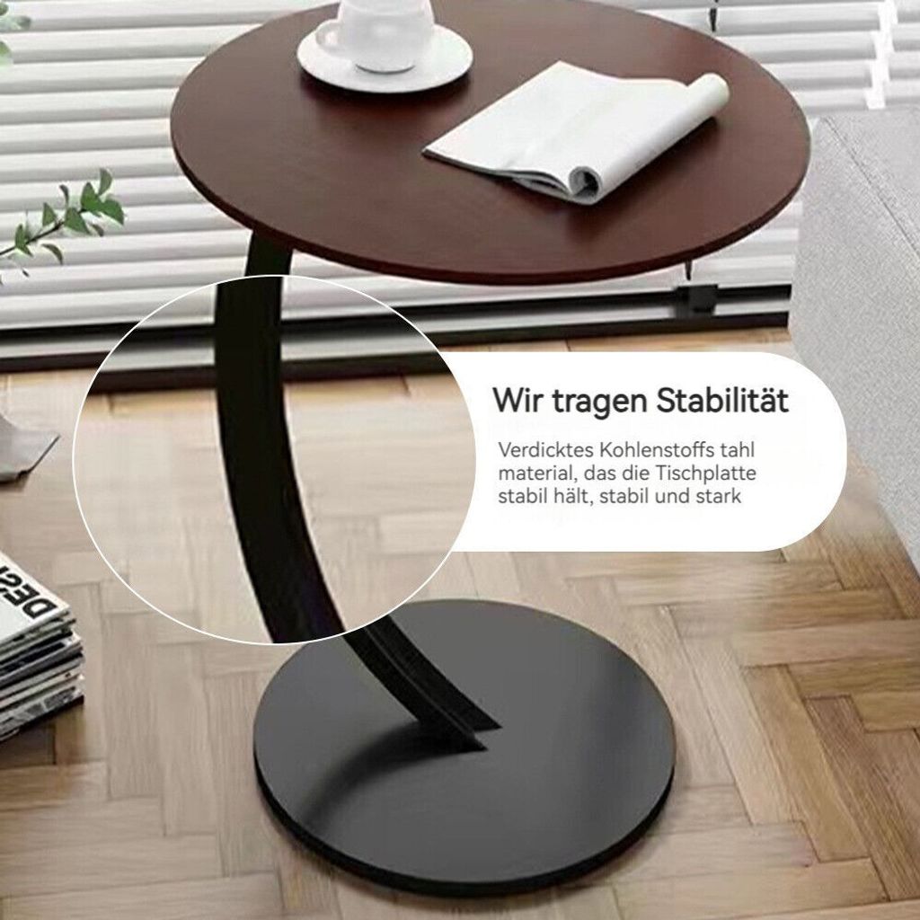 Beistelltisch C-Form Kaffeetisch, Laptoptisch, Sofatisch, Produktbild 4