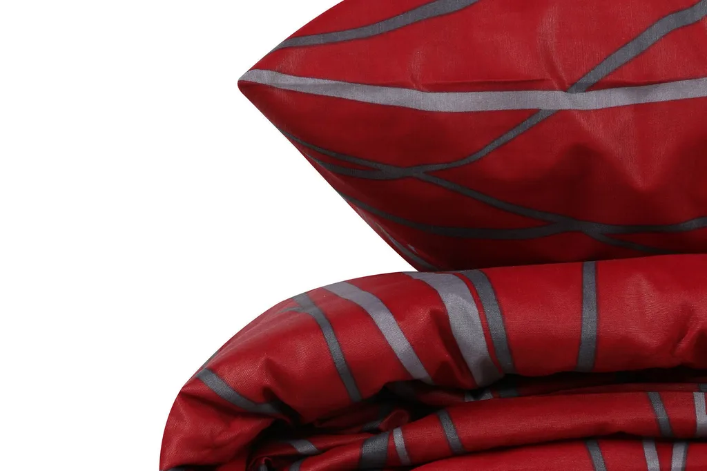 Parure de Lit Begonvilla Rouge Claret 65% Coton Résistant et Durable - 4