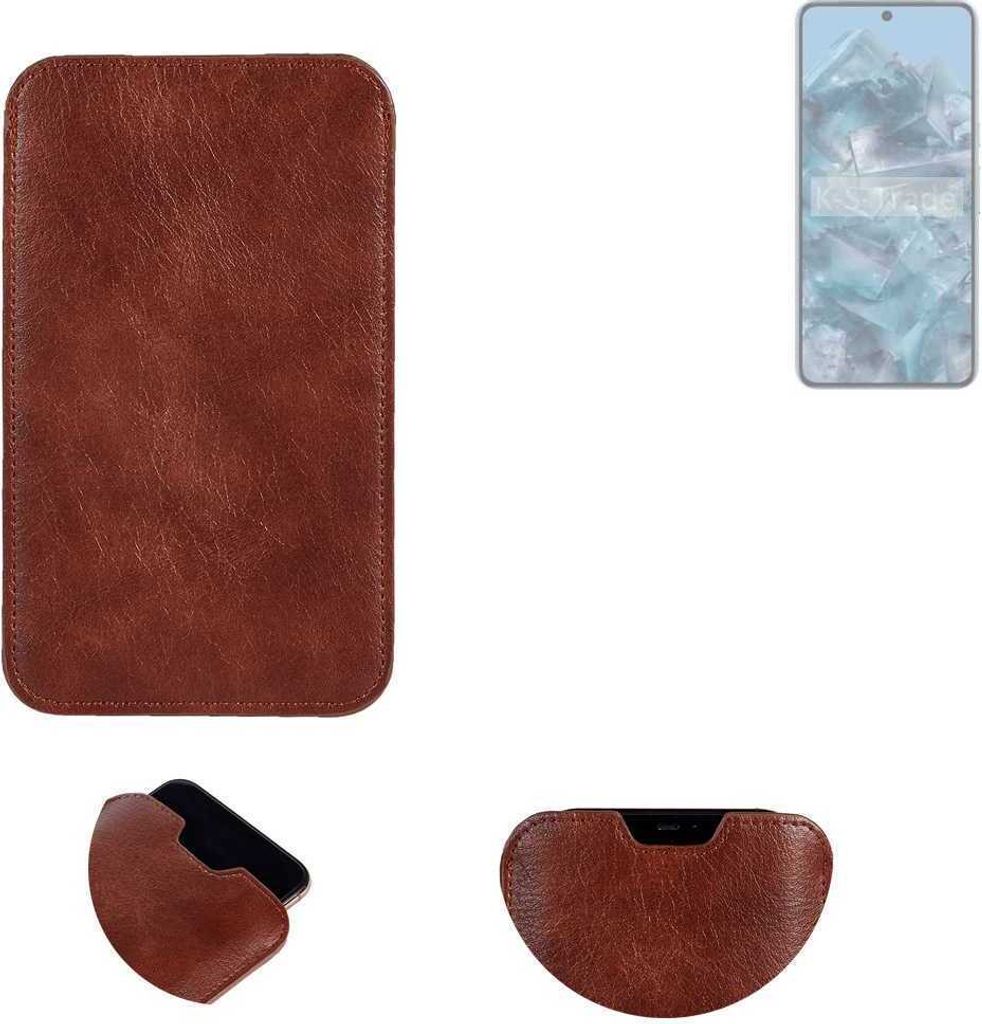 K-S-Trade Schutzhülle Handyhülle kompatibel mit Google Pixel 8 Pro Handytasche Kunstleder Sleeve in braun
