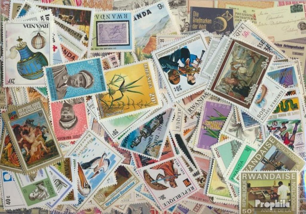 Briefmarken Ruanda 300 verschiedene Marken