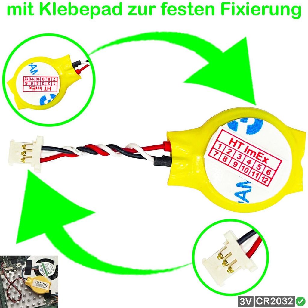 RTC Bios CMOS Battery Batterie akku kompatibel für DELL Latitude E4200 Laptop PC
