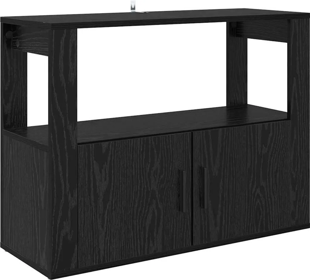 Mobile Credenza 80 x 30 x 60 cm Rovere Nero | Qualità e Stabilità