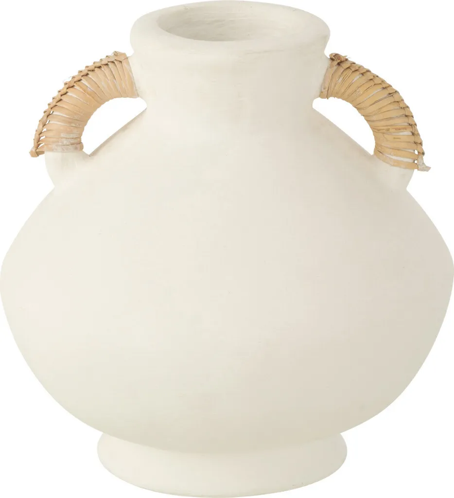 Petit Vase Leo J-Line Terracotta Motif Naturel - Objet Déco Artisanal