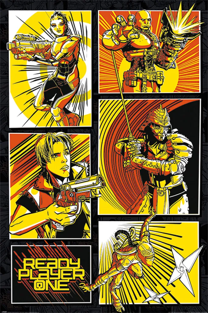 Ready Player One - Poster - Pannelli a fumetti + 2 St Posterleisten Alu 63 cm