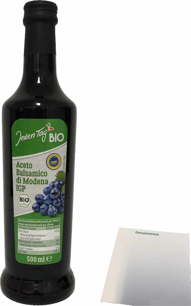 Jeden Tag Aceto Balsamico di Modena IGP Essig dunkel (500 ml) + usy Block
