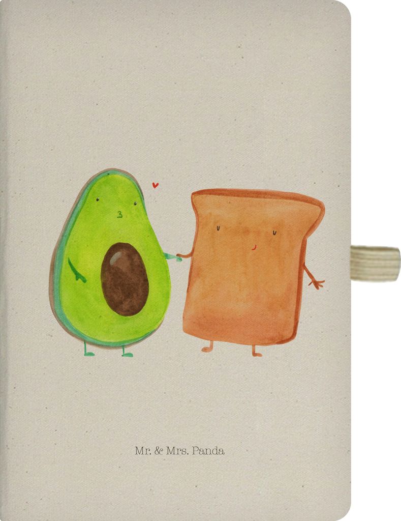Mr. & Mrs. Panda Journal Avocado Toast - Transparent - Geschenk, Hochzeit, notizbuch, Skizzenbuch, Tagebuch, Notizheft, Liebe, a4, Hochzeitsgeschenk