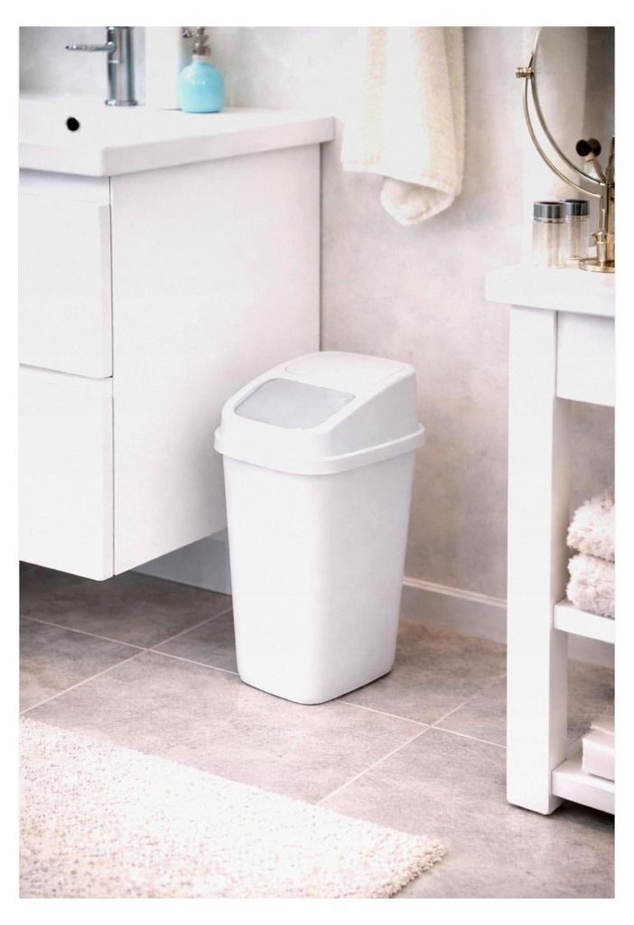 Abfalleimer für das Badezimmer 10L Weiß