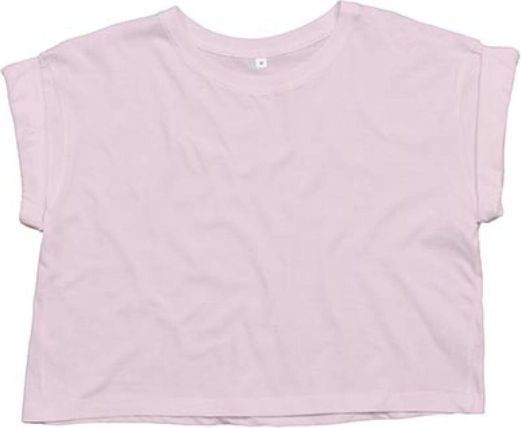 Mantis M96 | Damen Crop Top T / Fallende Schulterpartie - Farbe: Soft Pink - Größe: L