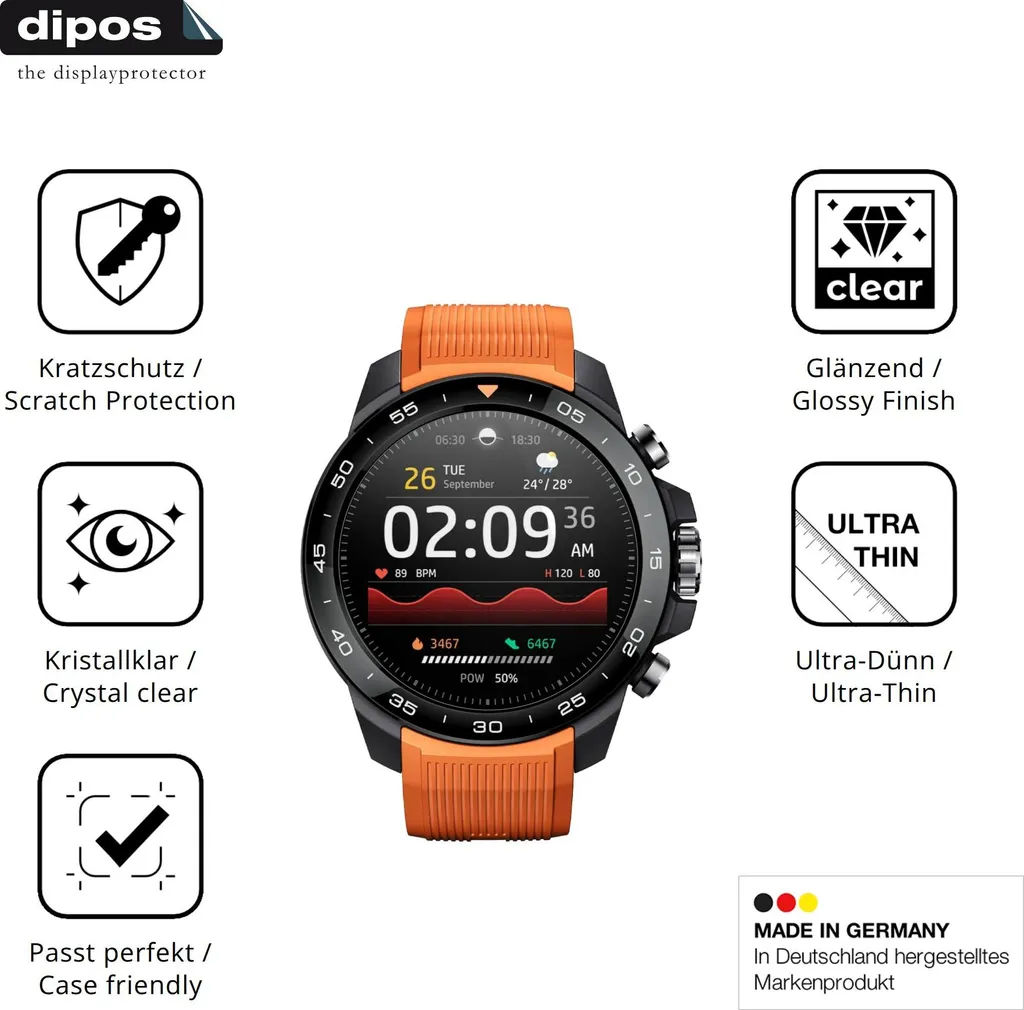 6x Pellicola Protettiva per Xiaomi Mibro GS Explorer S Protezione Schermo Claro Display dipos