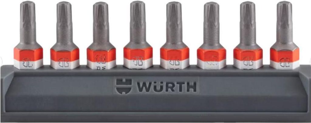 Würth 1/4 Zoll Bit Satz 8 Teile - 8x RW20 Bitriegel Set für ASSY Schrauben 0614400013