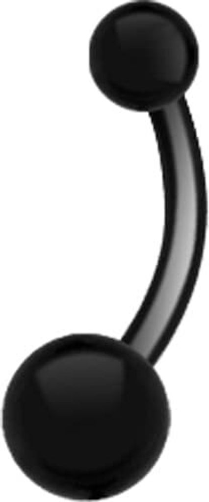 Karisma Titan G23 Bauchnabelpiercing ohne Stein/Banana Stecker Nabelpiercing 5/8 Kugeln Stärke 1,6mm/ Länge 10mm - Länge 10mm / Silber