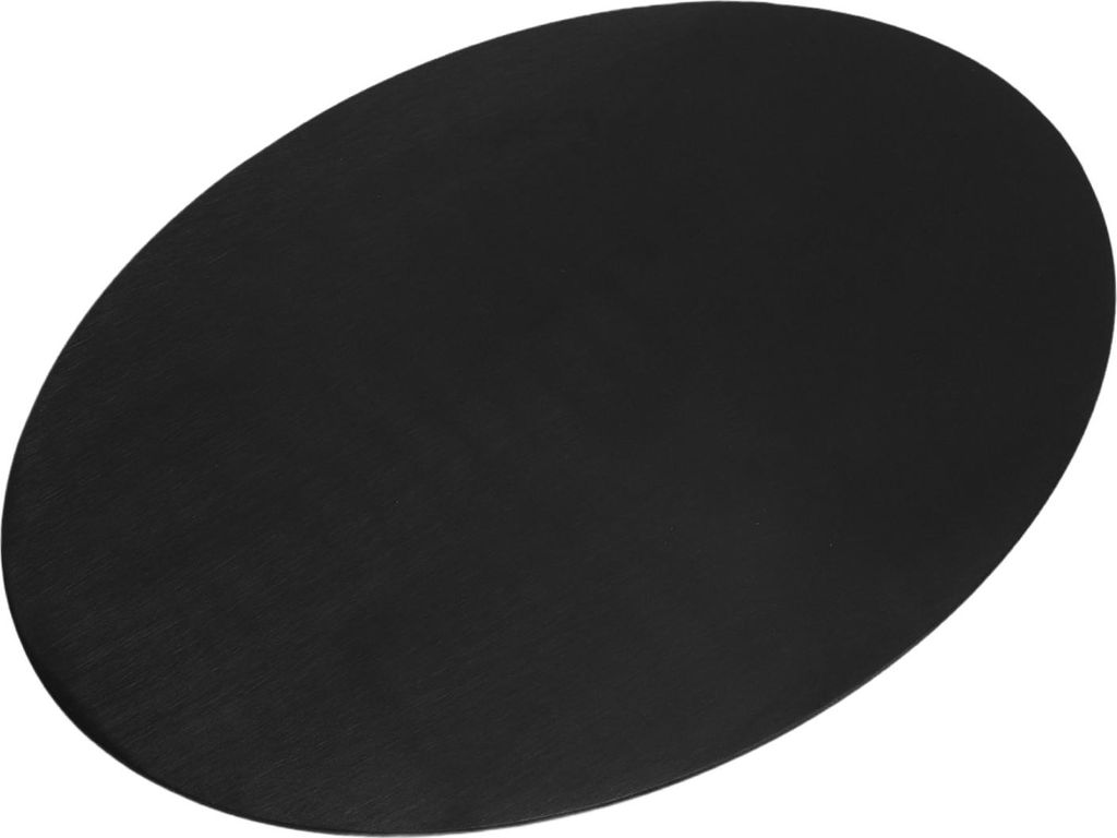 Motorrad-Nummernschild, oval, Aluminium, 2,5 mm dick, gebürstete Oberfläche, rostfrei, universell, Schwarz