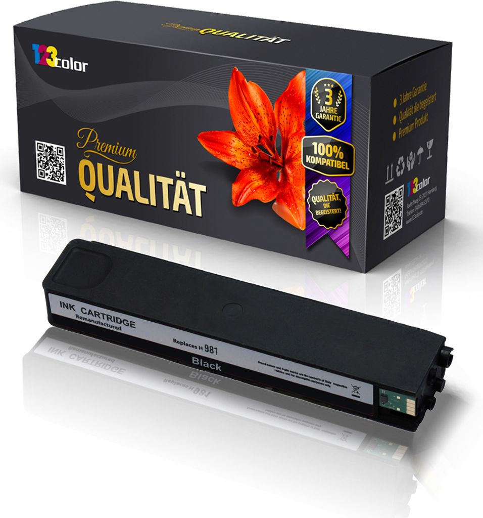 Kompatible Tintenpatrone für Troy PageWide 556dn SecureUV J3M71A 981A Schwarz Black - Office Light Serie