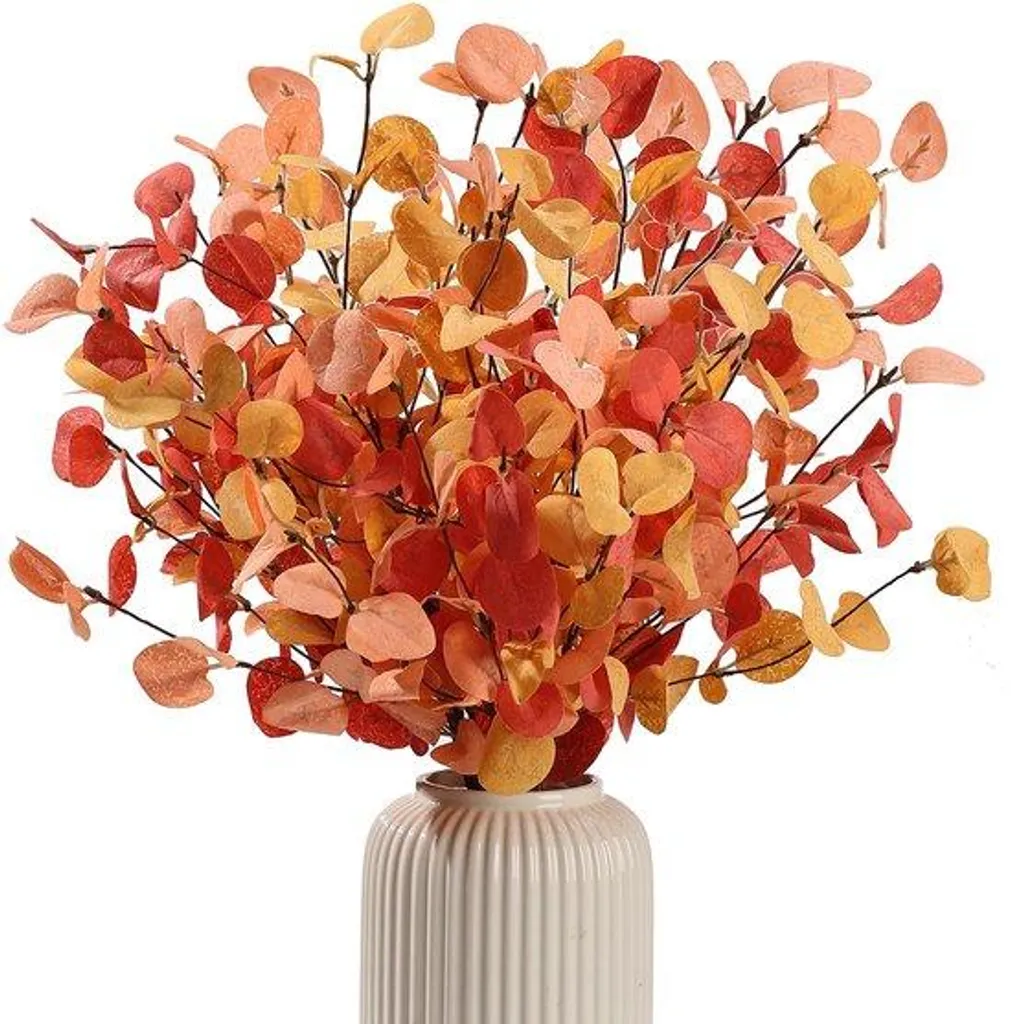 Plante artificielle eucalyptus 60 cm branche décorative verte d'automne