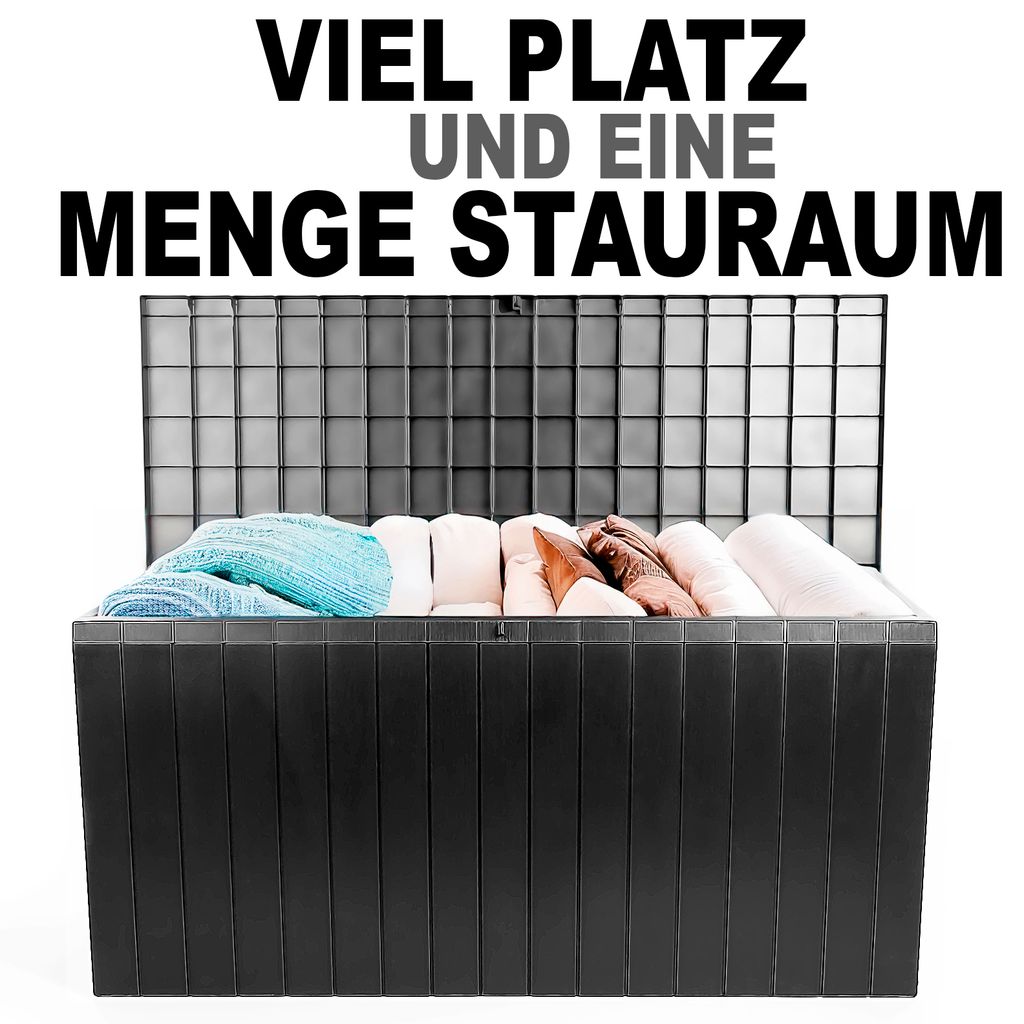 BigDean Gartenbox 270 L mit Rollen aus wetterfestem Produktbild 3