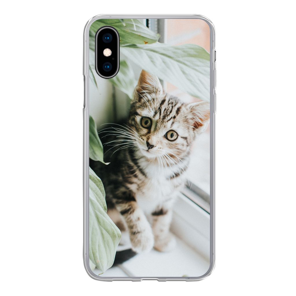 MuchoWow® Handyhülle Schutzhülle Hülle für iPhone X Katze - Produktbild 