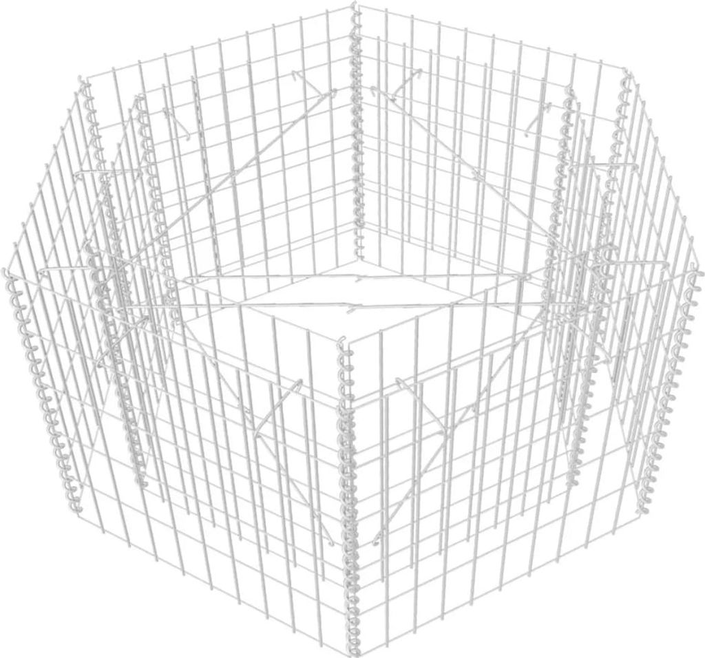 vidaXL Plateau hexagonal en gabion 100×90×50 cm Image du produit 
