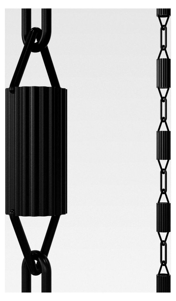 Manicotti, Wasserablaufkette aus pulverbeschichtetem Aluminium, 2,6 m