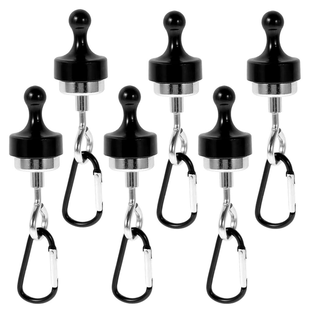 6-teiliger magnetischer Baldachinhaken, tragbarer Haken für Campingzelte mit Karabiner zum Aufhängen auf Kreuzfahrtschiffen, stabiler Magnet-Clip...
