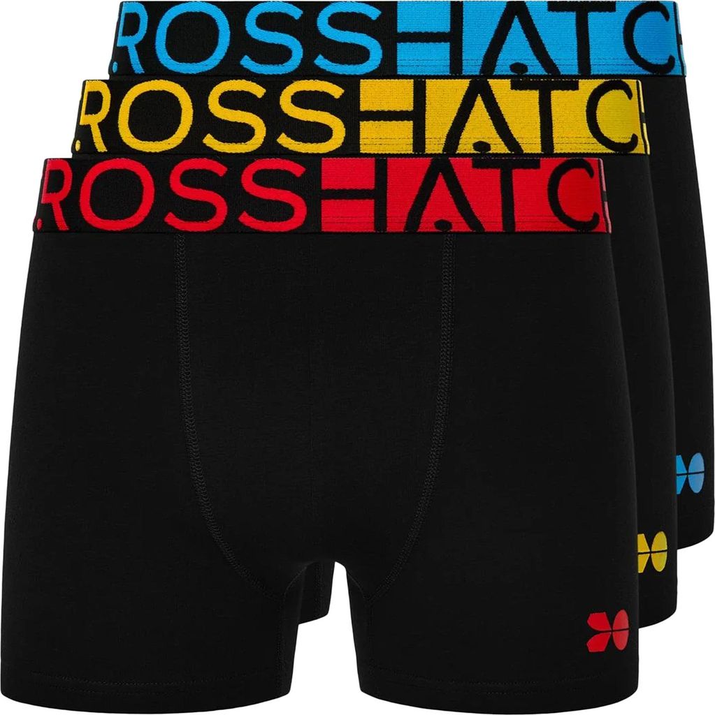 Crosshatch - "Dumas" Boxershorts für Herren (3er-Pack) BG2165 (L) (Schwarz)