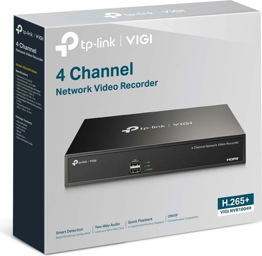 NVR VIGI NVR1004H TP-Link Omada avec Compression H.265+ Haute Qualité