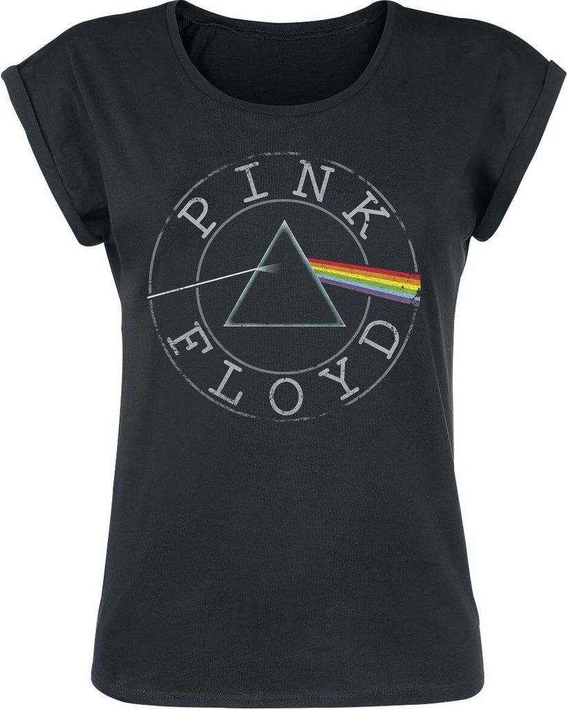 Pink Floyd T-Shirt Damen Logo Circle schwarz Band-Merch, Bands 100% Baumwolle 3XL