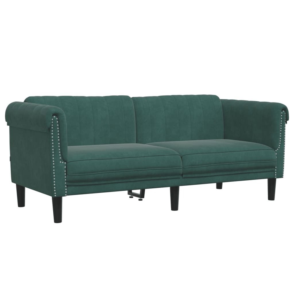"SALE 2026" Sofa 2-Sitzer Dunkelgrün Samt - 182x77x74cm - Klassische Sofas DEMöbel191596