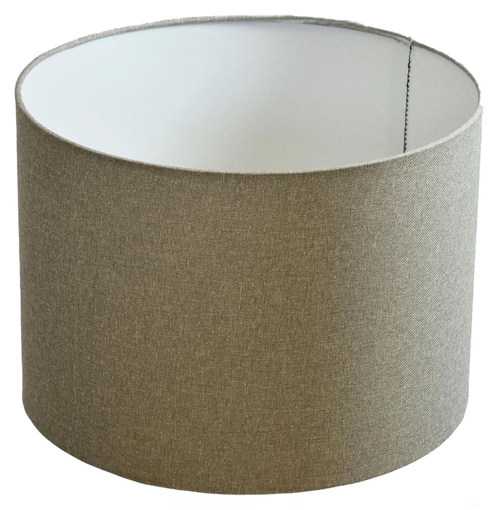 Lampenschirm  Ø 25 x 18 cm hellgrau Leinenstruktur Produktbild 