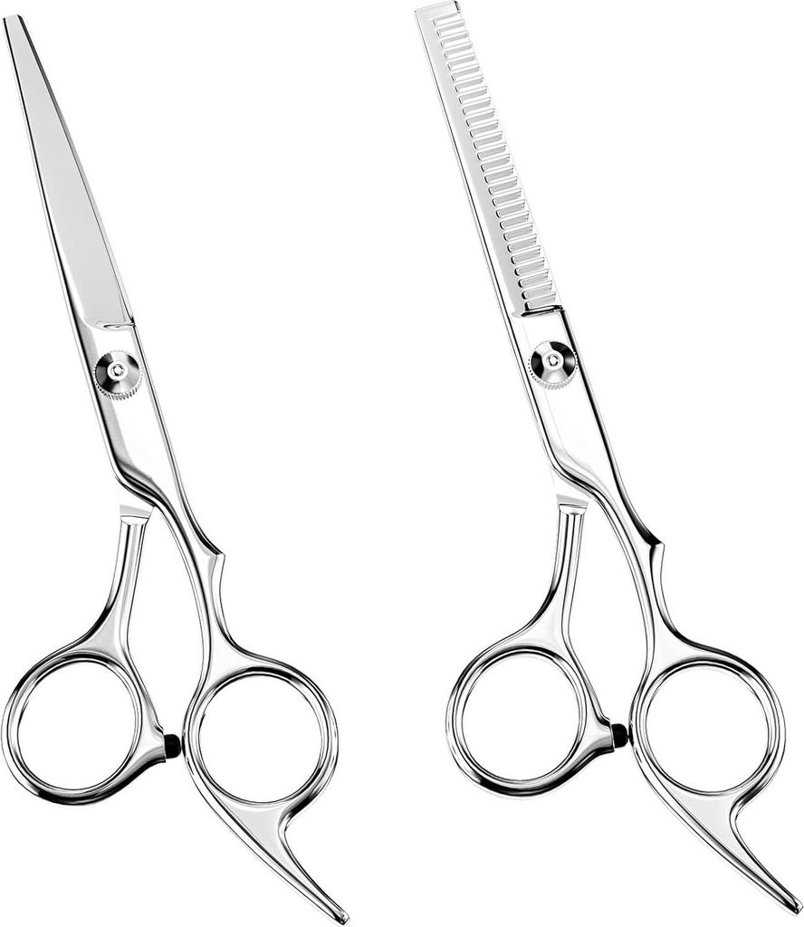 2 Stück ultrascharfe und präzise Haarschneidescheren - professionelle Friseurscheren aus rostfreiem Stahl zum Ausdünnen und Formen