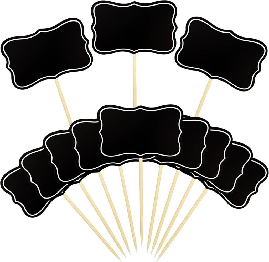 Set mit 24 Kreidetafeln, Buffetzubehör, Fähnchen, Partyschildern, Preisen, Cupcakes und Sandwiches