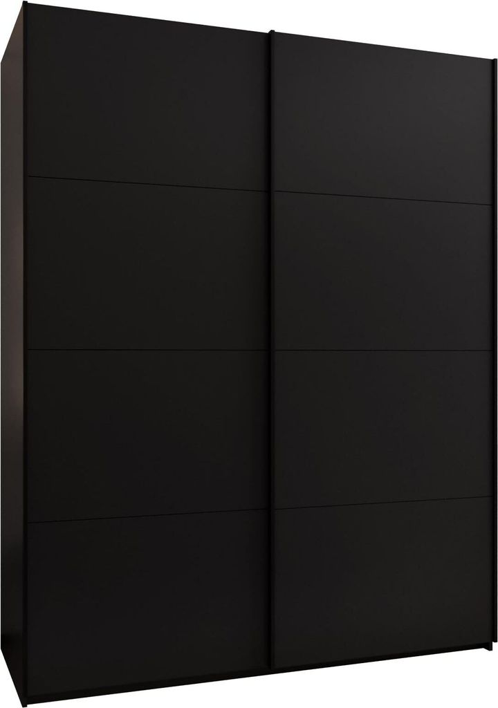 MEBLE KRYSPOL LUX 1 Kleiderschrank - 245,5x190x64cm - Schwarz, Schwarz, Schwarz