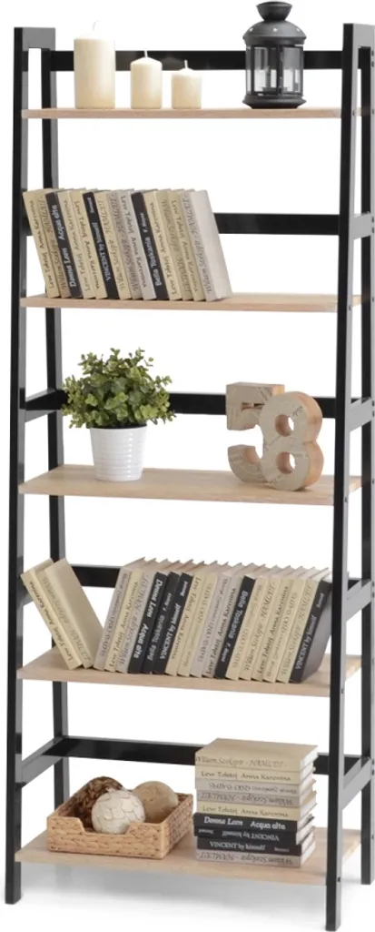 Étagère haute KELAN noir et chêne Sonoma - Bibliothèque au style moderne