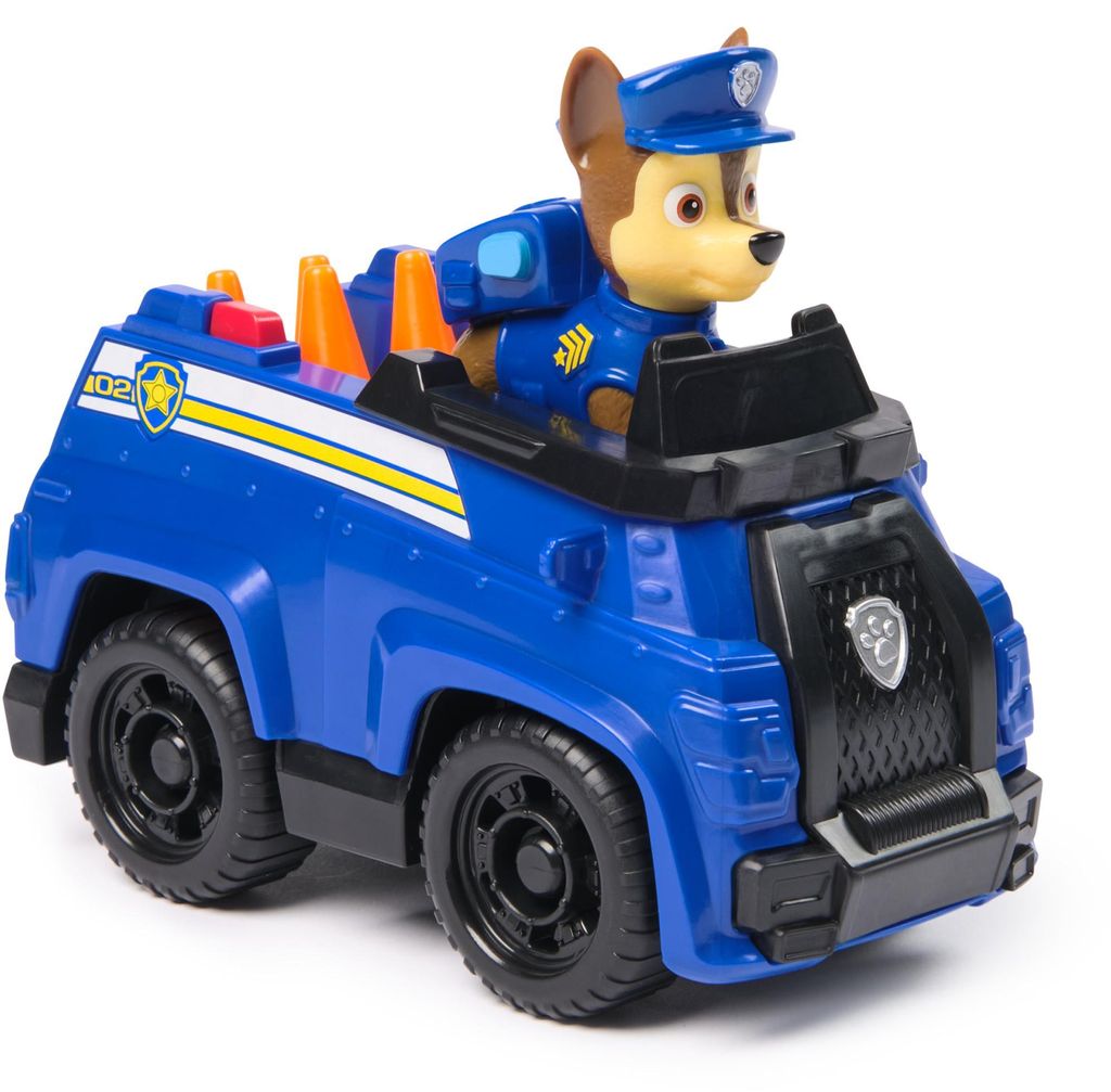 PAW Patrol Chase-Figur mit Polizei-Fahrzeug, stabiles Produktbild 