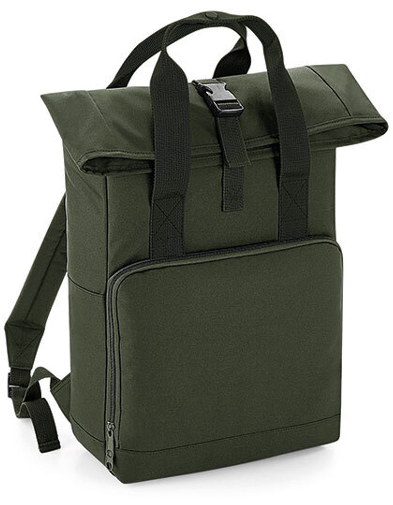 BagBase BG118 | Rucksack Twin Handle Roll-Top Backpack - 28 x 38 x 12 cm - Farbe: Olive Green - Größe: 28 x 38 x 12 cm