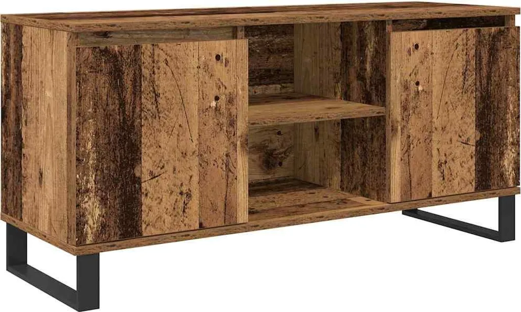 Porta TV Eco-Sostenibile in Legno di Recupero 104x35x50 cm