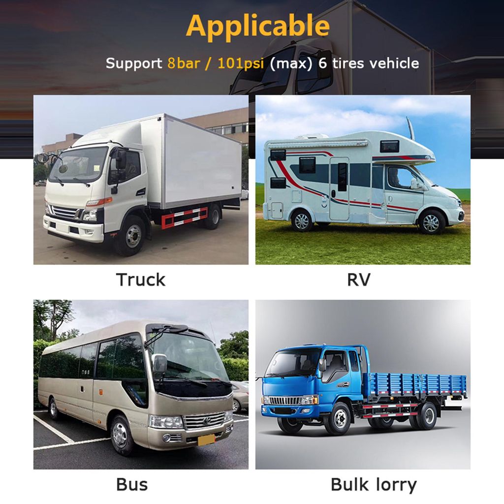 Reifendrucküberwachungssystem, solarbetriebenes 6-Rad-Überwachungssystem für Lastkraftwagen, Wohnmobile, Busse und Großraumfahrzeuge