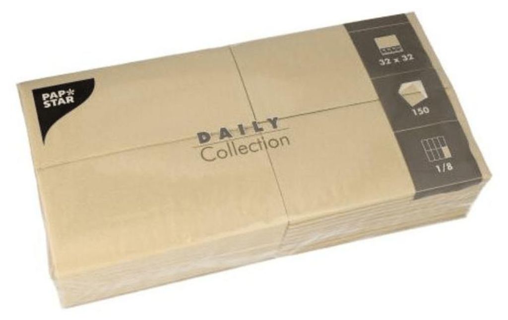 Servietten "DAILY Collection" 1/8-Falz 32 cm x 32 cm sand Produktbild 