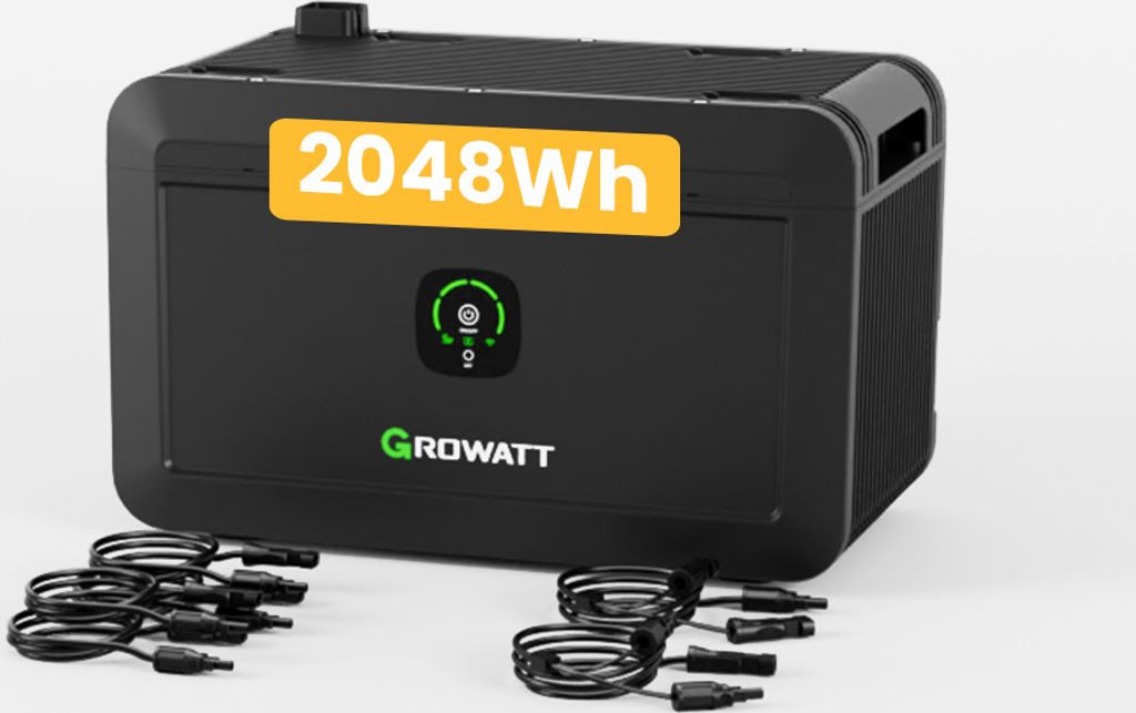 Balkonkraftwerk Speicher 2048Wh Growatt NOAH 2000 mit 1800W Produktbild 