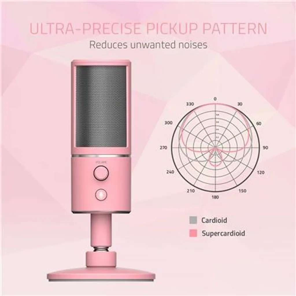 Microphone Razer Seiren X compact supercardioïde rose Quartz anti-choc