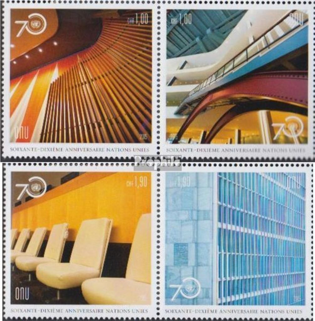 Briefmarken UNO - Genf 2015 Mi 932-935 Paare (kompl.Ausg.) postfrisch 70 Jahre UNO
