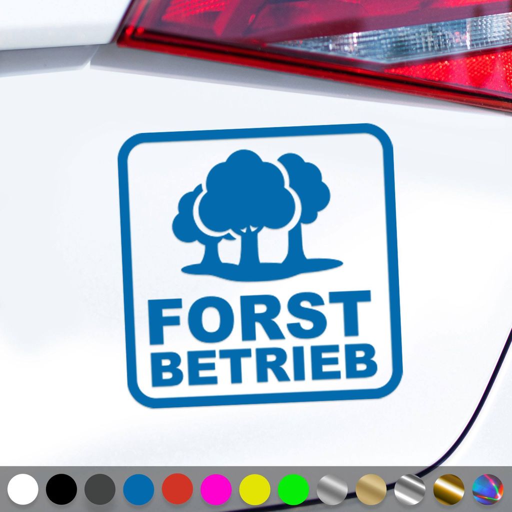 PantherPixel Forstbetrieb Forstwirt Aufkleber Forstbedarf Sticker Auto Geschenkidee Farbe Blau