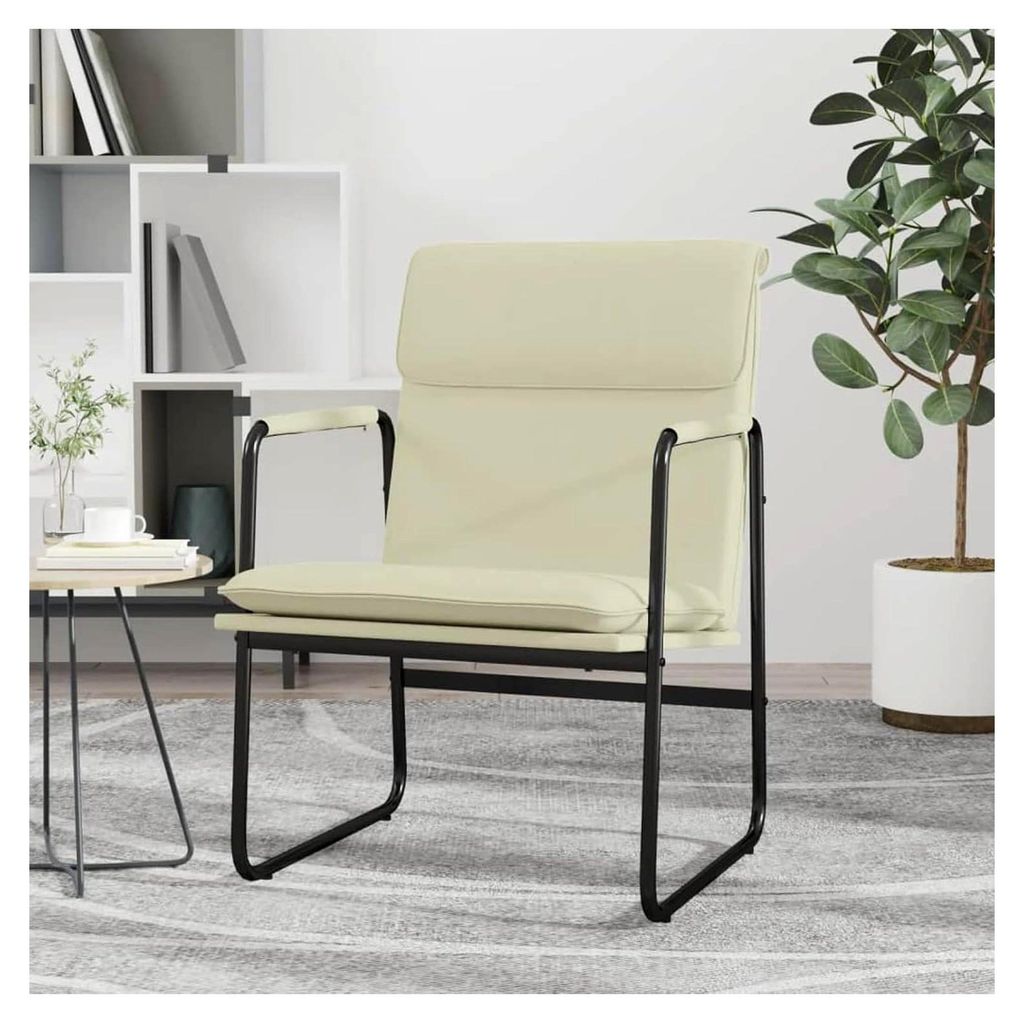 Loungesessel Creme 55x64x80 cm Kunstleder