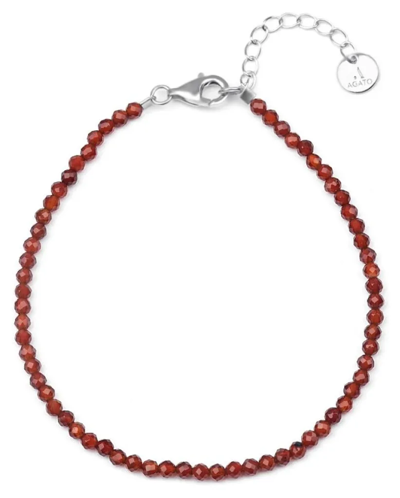 Bracelet cornaline POL-B15/21L aux reflets orangés - Éclat minéral naturel