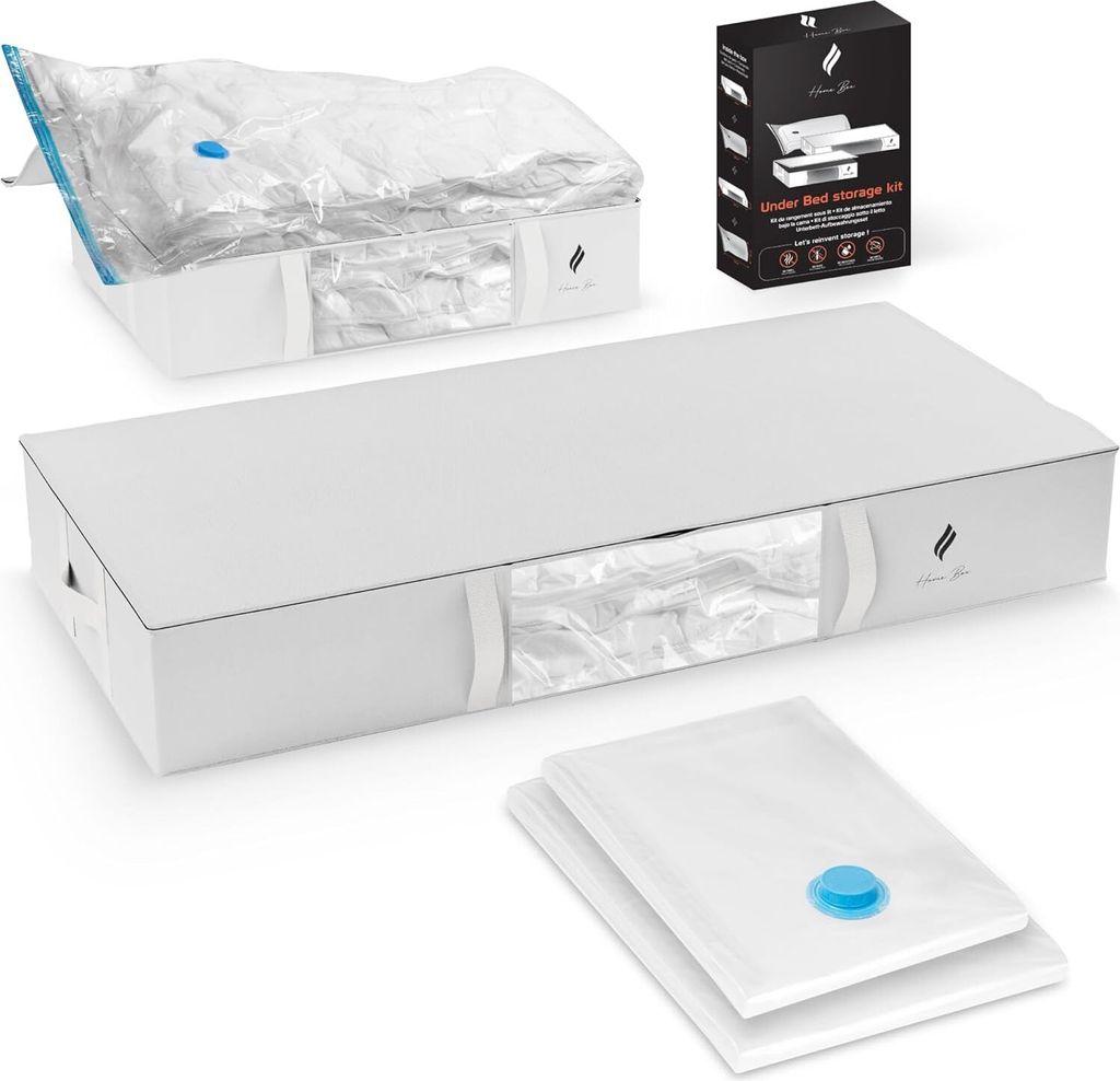 Bettsack-Set 2 Vakuumbeutel und 2 Stoffsäcke