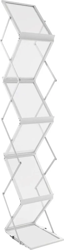 Porte-revues en aluminium à 6 niveaux - Structure argentée pliable