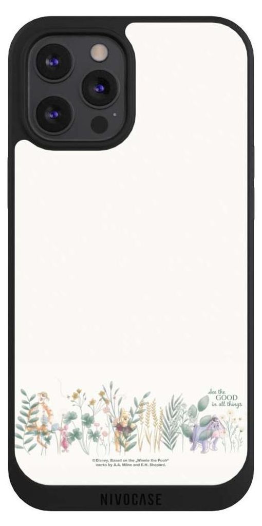 NIVOCASE Handyhülle für Apple iPhone 12 Pro Max Hülle NIVOpure Case Schwarz Disney Winnie Puuh Eukalyptus