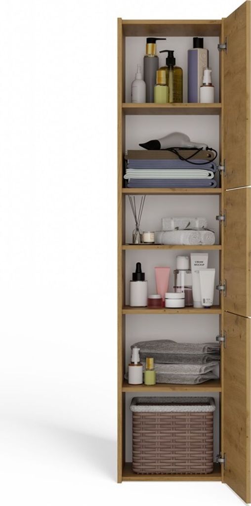 Schmaler Schrank für das Badezimmer MARGO – Eiche Artisan Produktbild 11