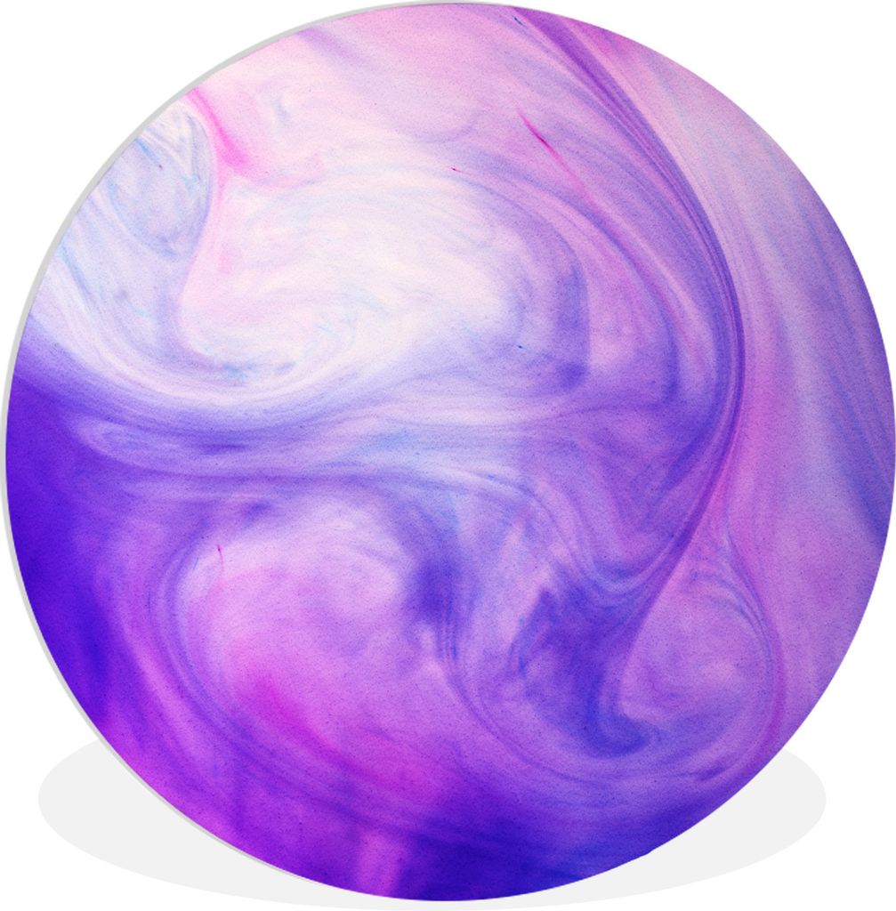 MuchoWow Rundes Wandbild - Runde Bilder Malerei - Abstrakt - Design Ø 60 cm Kreis Wanddekoration Kunststoff - Wandkreis - Wandschmuck - Wand Kre...